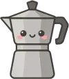Ilustración de una cafetera Moka